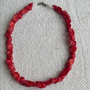 Real Red Coral Floral Necklace from a high end shop in Hawaii. 18”
